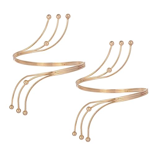 VERDANVERSE 2Stücke Goldene Armreifarmbänder Offene Manschettenarmbänder für Frauen Modisches Accessoire für Täglichen Gebrauch oder Besondere Anlässe von VERDANVERSE