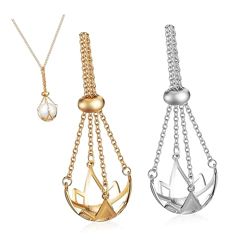 VERDANVERSE 2Stücke Kristallsteinhalter Anhänger Damen Schmuck Zubehör Elegantes Design und Platin DIY Halskette Accessoire für Kreative Styles VERDANVERSE 2Stücke Kristallsteinhalter Anhänger Damen Schmuck Zubehör Elegantes Design und Platin DIY Halskette Accessoire für Kreative Styles von VERDANVERSE