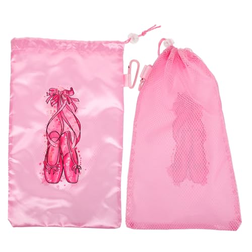 VERDANVERSE 2stücke Tanzschuh Aufbewahrungstasche Für Damen Und Mädchen Atmungsaktive Mesh-zugtasche Kratzfeste Schuhbeutel Für Reisen Ballettschuhe Und Tanzbedarf Für Tanzkurse Und von VERDANVERSE