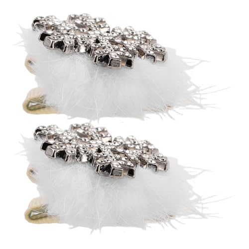 VERDANVERSE 2stücke Plüsch Schneeflocken Haarklammern Mit Strass Glitzernde Haarschmuck Für Frauen Festliche Haaraccessoires Für Weihnachten Und Besondere Anlässe von VERDANVERSE