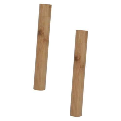 VERDANVERSE 2stücke Zahnbürsten-aufbewahrungsbox Organizer Mit Reise-zahnbürstenetui Aus Holzfarbe Für Camping Und Geschäftsreise von VERDANVERSE