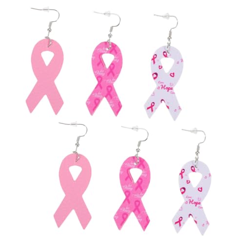 VERDANVERSE 3 Paare Ohrringe Damen Ribbon Design Dangle Schmuck Brustkrebs Awareness Accessoires Mix Farben VERDANVERSE 3 Paare Ohrringe Damen Ribbon Design Dangle Schmuck Brustkrebs Awareness Accessoires Mix Farben von VERDANVERSE