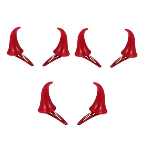 VERDANVERSE 3 Paare Ox Horn Haarspangen Halloween Haarclips Teufelshorn Design Kostüm Haarschmuck für Damen und Modische Leichte Haaraccessoires für Party und Bühnenauftritte von VERDANVERSE