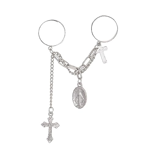 VERDANVERSE 3 Stck. Doppel Finger Ring mit Kreuz Design Modisches Einzigartiges Schmuckstück für Damen und Herren Hautfreundlich für Partys Festivals und Alltag Verstellbar und Komfortabel von VERDANVERSE