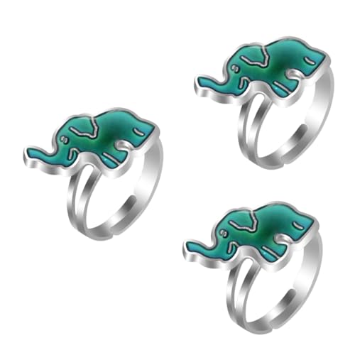 VERDANVERSE 3 Stck. Kreativer Cartoon Thermochromischer Ring Verstellbarer Chic Finger Ring für Stimmungsring für Mädchen Mode Schmuck Geschenkidee für Familie und Freunde von VERDANVERSE