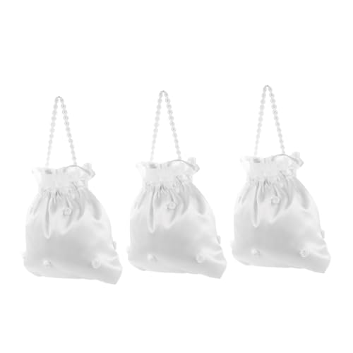 VERDANVERSE 3 Stück Brautblumentasche Brauthochzeitsgeldtasche Abendtasche Für Hochzeiten Hochzeitsbeutel Hochzeitsgeldbörsen Hochzeitsbrautbeutel Brautkleine Handtasche von VERDANVERSE