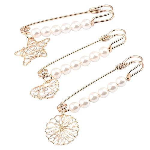 VERDANVERSE 3 Stück Damen Broschen mit Perlen Anstecknadeln für Kleidung Schals Kleider für Partys und Besondere Anlässe von VERDANVERSE