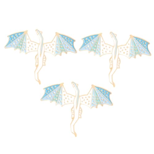 VERDANVERSE 3 Stück Dinosaurier Broschen aus Robustem Metall Dekorative Anstecknadeln für Kleidung Rucksack Hut Schal Vielseitige Langlebige Reverspins im Kreativen Flugdrache Design von VERDANVERSE