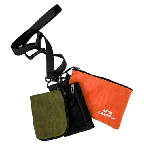 VERDANVERSE 3 Stück Kleine Damen Geldbörse mit Umhängefunktion Leichte Praktische Münzgeldbörse für Kleingeld Stilvolle Crossbody Tasche in Klassischem Orange für Reisen und Outdoor Einsatz von VERDANVERSE