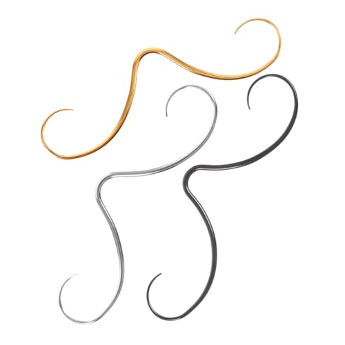 VERDANVERSE 3 Stück Mustache Septum Nose Ring Teilig Edelstahl Nasenschmuck für Herren Damen Lustiges DIY Piercing Silber Schwarz Gold Kleine Nasenringe von VERDANVERSE