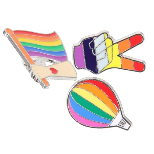 VERDANVERSE 3 Stück Regenbogen Anstecknadeln aus Metall Lgbtq Pride Pins für Kleidung Rucksäcke Jacken Robuste Broschen Vielseitige Dekorative Lapel Pins für Alltag und Festtage von VERDANVERSE