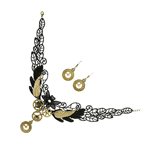 VERDANVERSE 3 Stück Retro Spitzen Choker Halskette und Ohrringe Vintage Stil Verstellbar Filigranes Design für Damen Passend zu Kostümen und Besonderen Anlässen VERDANVERSE 3 Stück Retro Spitzen Choker Halskette und Ohrringe Vintage Stil Verstellbar Filigranes Design für Damen Passend zu Kostümen und Besonderen Anlässen von VERDANVERSE