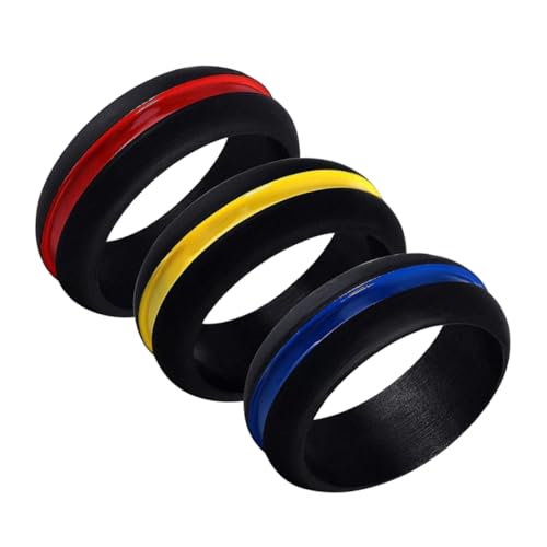 VERDANVERSE 3 Stück Silikon Paarring Finger Ringe Elegant Kratzfest Strapazierfähig Schmuck Damen Herren Eheringe Verlobungsringe Alltag Hochzeit von VERDANVERSE