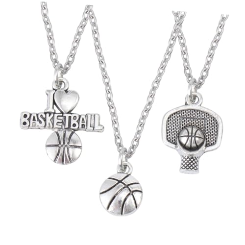 VERDANVERSE 3stücke Basketball-halskette Aus Legierung Basketball-anhänger-halskette Halskettenkette Mit Halskettenanhänger Für Mann Und Frau von VERDANVERSE