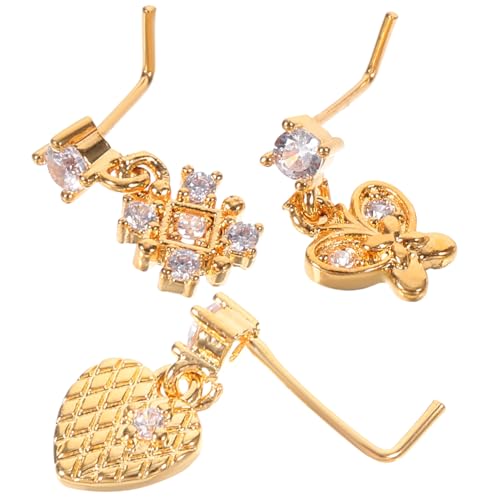 VERDANVERSE 3 Stück Teiliges Förmiges Nasenpiercing für Damen Leichte und Komfortable Nasenstecker Sicherer Halt Modischer Body Piercing Schmuck für Nasen und Septum Piercings von VERDANVERSE