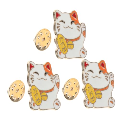 VERDANVERSE 3 Stück Teiliges Japanischer Stil Brooch Pin aus Langlebiger Zinklegierung Süße Glückskatze Anstecknadeln Vielseitig für Rucksack Kleidung Hüte Vintage Kawaii Abzeichen von VERDANVERSE