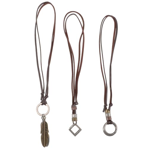 VERDANVERSE 3 Stück Teiliges Lederkordel halsketten Doppelten Ringen Punk anhänger Hautfreundlich Unisex Lederchoker für Damen und Herren Vielseitig Kombinierbar für Alltag und Freizeit von VERDANVERSE