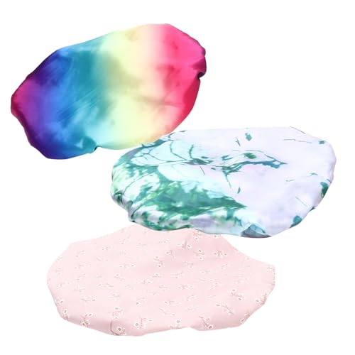 VERDANVERSE 3 Stück Teiliges Wasserdichte Duschhauben mit Elastischem Satinfutter Wiederverwendbare Haarhauben für Damen und Herren Atmungsaktiv und Hautfreundlich Geeignet für Duschen Spa von VERDANVERSE