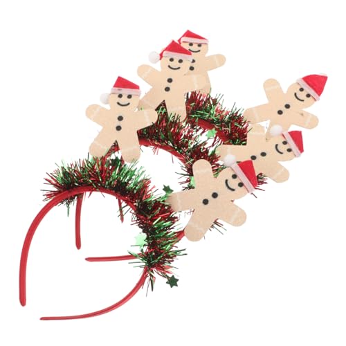 VERDANVERSE 3 Stück Weihnachts Gingerbread Haarreifen Lustige Kostüm Accessoires für Festliche Feiern Foto Events und Party Dekorationen für Erwachsene von VERDANVERSE