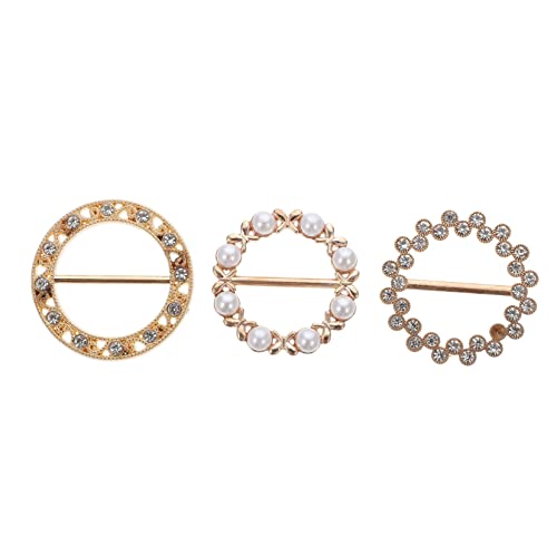 VERDANVERSE 3 Stücke Strass Perlenschalverschluss Damen Schal Clip Verstellbare Halstuch Schnalle Eleganter Schal Ring Clip für Hochzeiten Partys und Alltagskleidung von VERDANVERSE