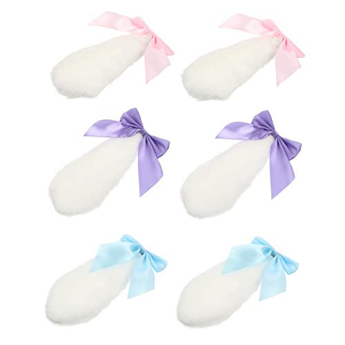 VERDANVERSE 3paare Plüsch Hasenohren Haarklammern Mit Schleife Cartoon Haarschmuck Für Frauen Und Mädchen Für Cosplay Und Besondere Anlässe von VERDANVERSE