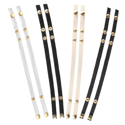 VERDANVERSE 4 Paare Damen High Heels Abnehmbare Fersen Schnappverschluss Riemen Verstellbare Knöchelriemen in Transparent Schwarz Velours Schwarz Sicherer Halt für Pumps und Sandalen von VERDANVERSE