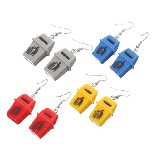 VERDANVERSE 4 Paare Trash Bin Ohrringe Lustige Abfallbehälter Ohrhänger für Damen Bunte Dangling Ohrringe Einzigartiger Schmuck für Kostüme Hautfreundlich und Langlebig von VERDANVERSE