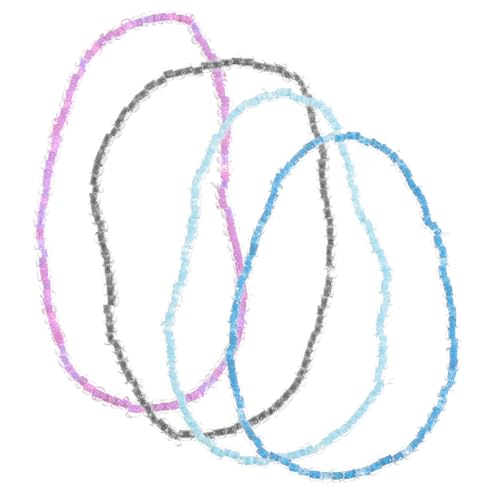 VERDANVERSE 4 Stck Leuchtende Perlen Fußkettchen Damen Teiliges Beaded Anklets Nachtleuchtend Hautfreundlich Modisch Schmuck für Frauen und Mädchen Strand Accessoire von VERDANVERSE