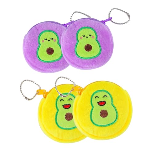 VERDANVERSE 4 Stück Cartoon Münzbeutel und Kopfhörer Aufbewahrungstasche für Mädchen Frauen Süße Avocado Designs Leicht und Tragbar für Schule Reisen und Freizeit von VERDANVERSE