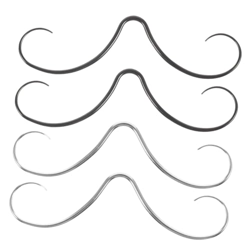 VERDANVERSE 4 Stück Einstellbares Septum Nasenring Teilig aus Edelstahl Leicht und Komfortabel Realistisches Schnurrbart Design Modisches Nasenpiercing für Damen und Herren Vielseitiger von VERDANVERSE