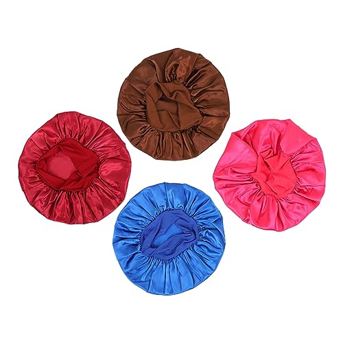 VERDANVERSE 4 Stück Elastische Schlafhaube mit Breitem Damen Haarnetz für und Haushalt Komfortabel und Hautfreundlich für Reisen oder Zuhause von VERDANVERSE