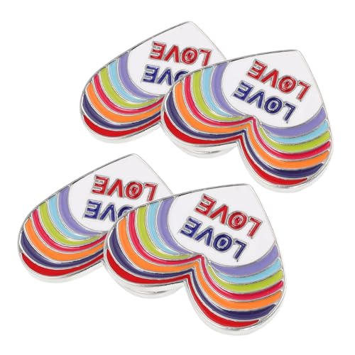 VERDANVERSE 4 Stück Pride Pins mit Farbigem Regenbogen-herz Handgefertigte Emaille Broschen aus Langlebiger Legierung Robuste Anstecknadeln für Kleidung Taschen Deko zu Valentinstag Geburtstag von VERDANVERSE