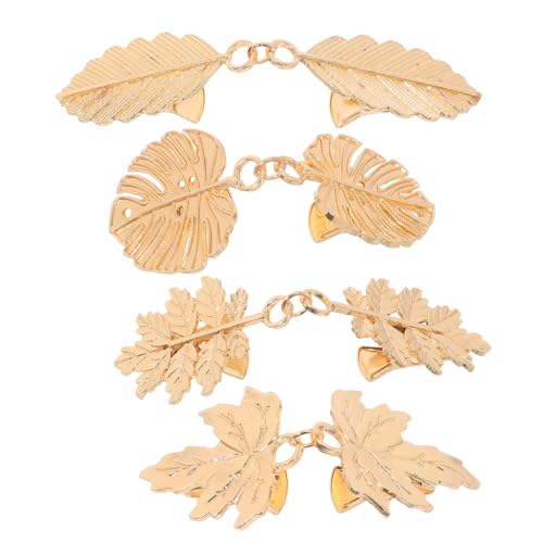 VERDANVERSE 4 Stück Retro Strickjacken Clips Blattförmig Vintage Cardigan Schmucknadeln für Damen Schal Halteclips Vielseitige Kleidung Accessoires Sicherer Halt gegen Verrutschen von VERDANVERSE