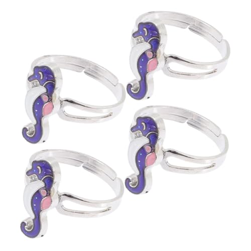 VERDANVERSE 4 Stück Stimmungsring Verstellbar Temperaturfühliger Cartoon fingerring aus Langlebiger Zinklegierung für Teenager Mädchen Modischer Statement ring von VERDANVERSE