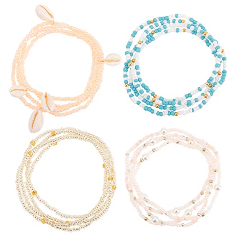 VERDANVERSE 4stücke Taillenperlenkette Strand-taillenperlen Sommer-körperketten Bikini-accessoires Frauen Perlen Kette VERDANVERSE 4stücke Taillenperlenkette Strand-taillenperlen Sommer-körperketten Bikini-accessoires Frauen Perlen Kette von VERDANVERSE