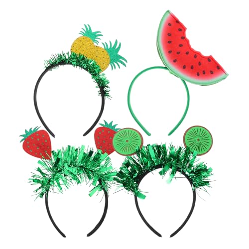 VERDANVERSE 4 Stück Teiliges Frucht Stirnband für Mädchen Niedliche Haarreifen mit Ananas Erdbeere Wassermelone und für Festivals Partys und Kostüme Haarschmuck für von VERDANVERSE