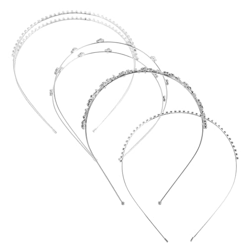 VERDANVERSE 4 Stück Teiliges Metall Haarreif mit Strass und Blumenprägung Dünner Einzelner Haarreif für Damen Braut und Hochzeit Glitzerndes Tiara design Elegantes Haarschmuck accessoire für von VERDANVERSE