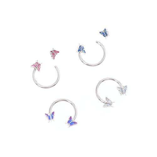 VERDANVERSE 4 Stück Teiliges Pferdehuf Ohrringe Septum Ring Ohrstecker Ohrschmuck für Damen Geeignet für Tragus und Piercings Accessoires von VERDANVERSE