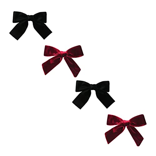 VERDANVERSE 4 Stück Teiliges Velvet Haarclip mit Schleifendesign Stabile Haarklammern für Damen Weiche Samtige Oberfläche Modischer Haarschmuck in Schwarz und Weinrot für Festtage und Feiern von VERDANVERSE