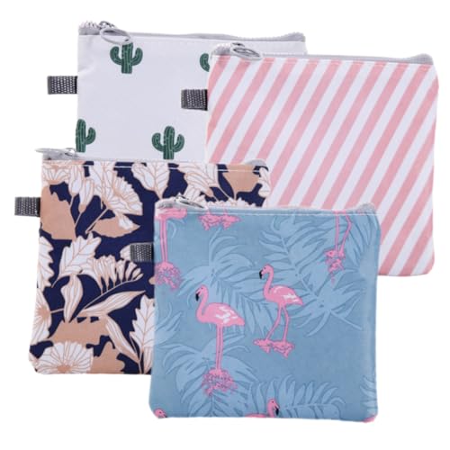 VERDANVERSE 4 Stück Teiliges wasserdichte Sanitary Napkin Bags mit Reißverschluss Kompakte Periodentaschen für Damen Multifunktionale Aufbewahrungstaschen für Damenbinden Kosmetik und von VERDANVERSE