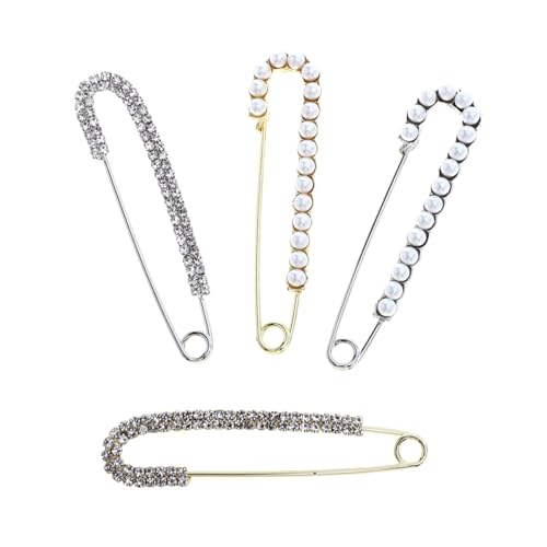 VERDANVERSE 4stücke Brosche Pin Mit Strass Rock-taillenknopfnadel Pullovernadel Kleidungsaccessoire Broschennadel Für Taschen Mäntel Anzüge Partys Und Feiern von VERDANVERSE