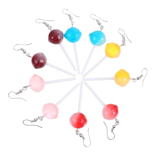 VERDANVERSE 5 Paare Lollipop Ohrringe Candy Farbverlauf Dangle Ohrschmuck Damen Party Mode Schmuck von VERDANVERSE
