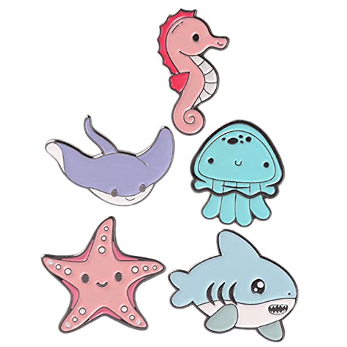 VERDANVERSE 5 Stck Teiliges Tier Broschen Anstecknadeln Cartoon Stil Metallbroschen für Kleidung Taschen Hüte und Schals Dekorative Sicherheitsnadeln für Damen und Herren von VERDANVERSE