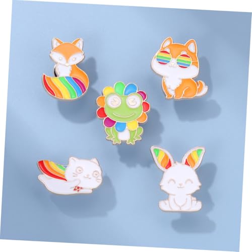 VERDANVERSE 5 Stück Bunte Cartoon Tier Broschen Anstecknadeln Emaillierte Pins für Jacken Rucksäcke Kleidung Modische Damen Accessoires Vielseitige Dekorative Anstecker von VERDANVERSE