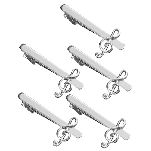 VERDANVERSE 5stücke Metall Krawattenklammer Für Männer Mit Musiknote-anhänger Starkem Halt Für Business-veranstaltungen Bankette Und Formelle Anlässe Vielseitig Einsetzbar von VERDANVERSE