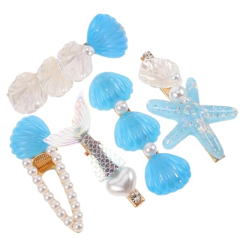 VERDANVERSE 5 Stück Teiliges Haarklammer Muschel und Meeresstern Leichte Bequeme Duckbill-haarspangen für Damen Sommerliche Strandfrisuren und Vielseitige Party-accessoires von VERDANVERSE