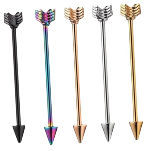 VERDANVERSE 5 Stück Teiliges Industrial Bar Piercing Ohrschmuck Cartilage Studs aus Hochwertigem Material Ohrringe für Damen Vielseitig für Festival Party Alltag Geeignet von VERDANVERSE