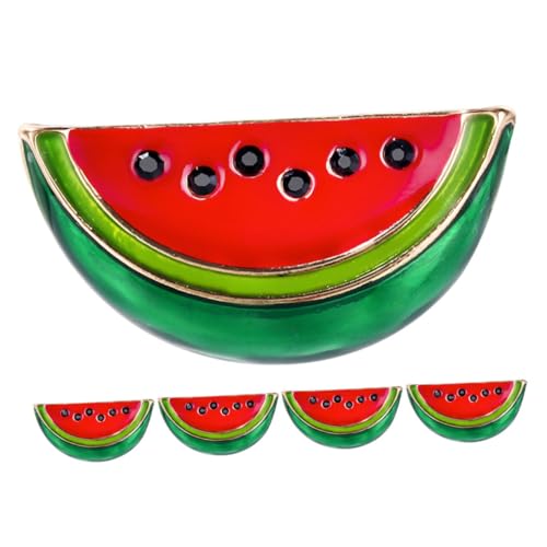 VERDANVERSE 5 Stück Teiliges Wassermelonen broschen aus Zinklegierung Cartoon anstecknadeln als Schal Kragenclips für Pullover Kleider Vielseitige Modeaccessoires für Partys und Alltag von VERDANVERSE