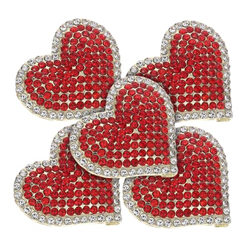 VERDANVERSE 5stücke Herz Brosche Pin Mit Roter Strass Aus Legierung Für Damen Mantel-schal-anstecknadel Dekorative Brosche Für Valentinstag Und Hochzeitsparty von VERDANVERSE