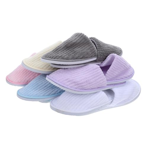 VERDANVERSE 6 Paare Hotel Hausschuhe Bunte Fleece Gästepantoffeln Waschbar Rutschfest Geschlossene Zehen Weiche Leichte Slipper Für Spa Innenbereich Und Gästezimmer VERDANVERSE 6 Paare Hotel Hausschuhe Bunte Fleece Gästepantoffeln Waschbar Rutschfest Geschlossene Zehen Weiche Leichte Slipper Für Spa Innenbereich Und Gästezimmer von VERDANVERSE